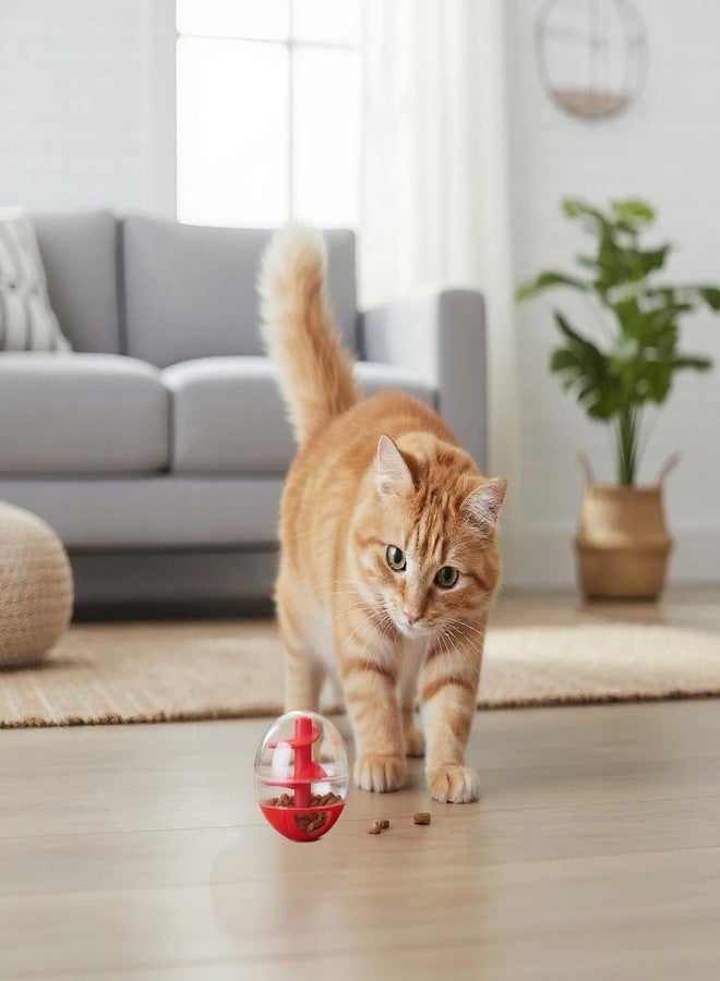 Kodrily Cat Treat Dispenser Toy, Interactive Cat Treat Ball for Cats, Plastic Pet Food Ball for Cats Kitten Training, Adjustable Leakage Mouth, Small 2 x 2in, 1Pcs - Image 3